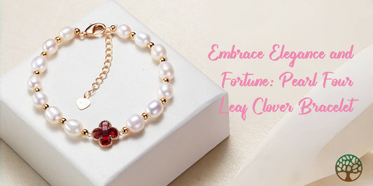 Embrace Elegance and Fortune: Pearl Four Leaf Clover Bracelet