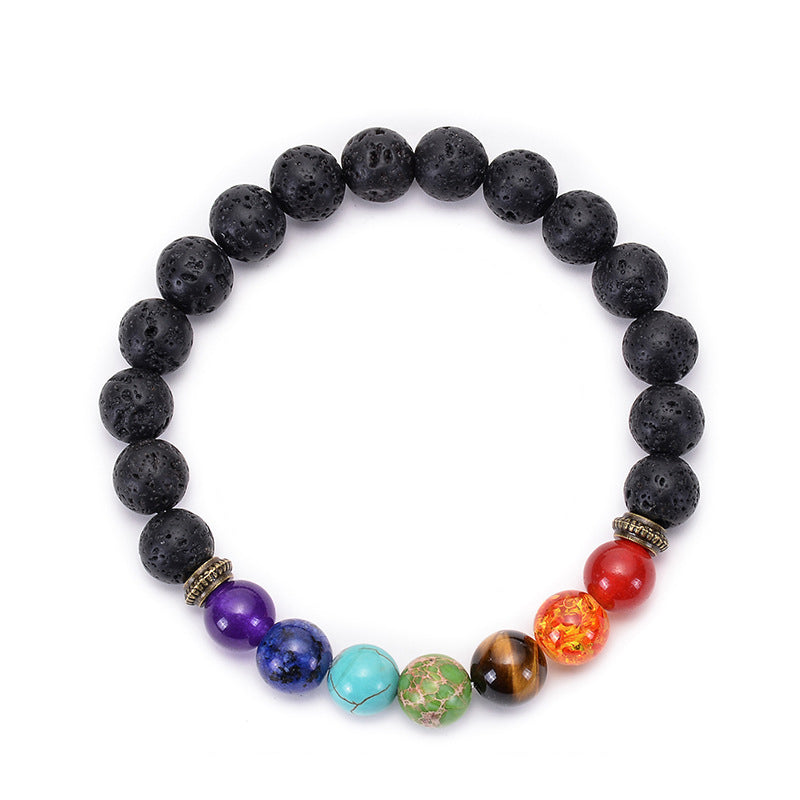 7 Chakra Lava Stone Bracelet - Essential Oil Diffuser - Fortune & Karma