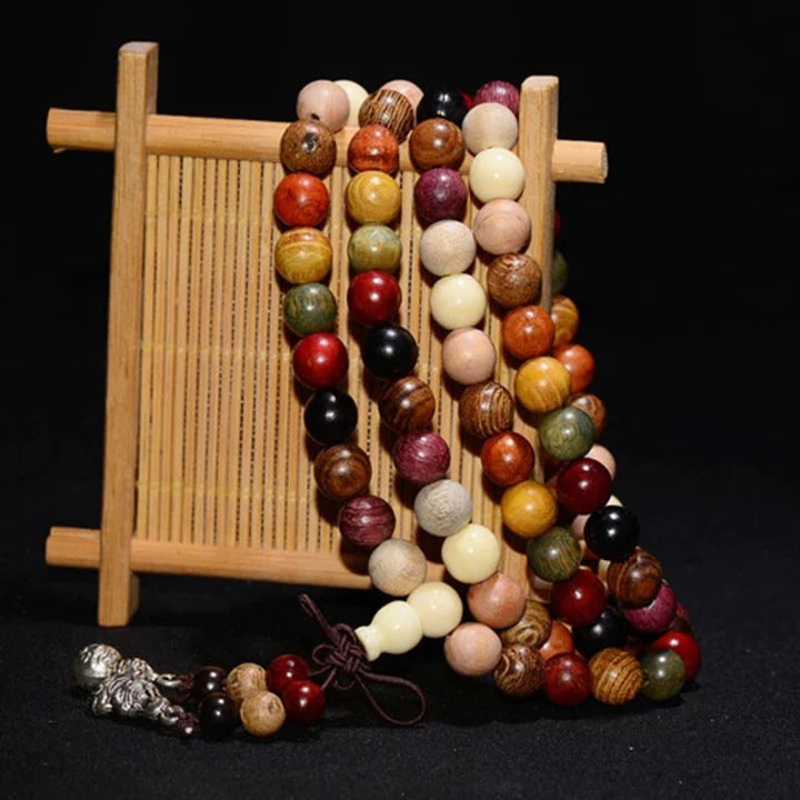 108 Beads Wenge Wood Mala Blessing Meditation Necklace Bracelet - Fortune & Karma