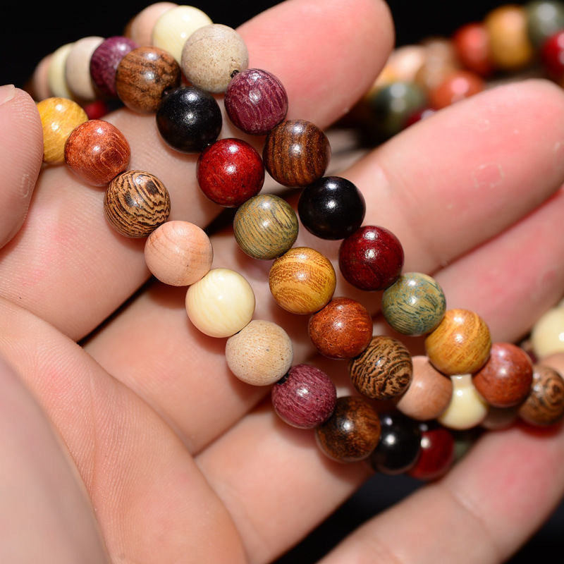 108 Beads Wenge Wood Mala Blessing Meditation Necklace Bracelet - Fortune & Karma