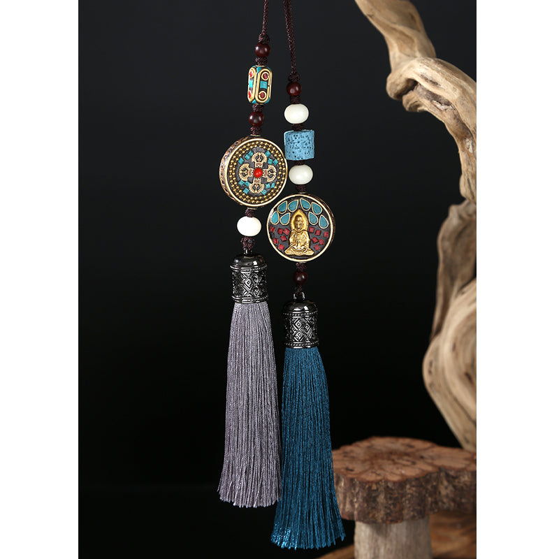 Serenity Tibetan Tassel Buddhist Car Hanging - Fortune & Karma