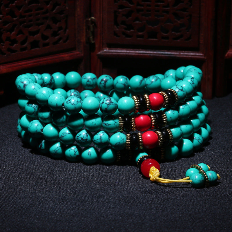 Tibetan Turquoise Healing Mala Necklace Bracelet - Fortune & Karma