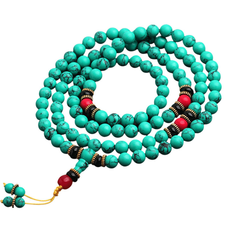 Tibetan Turquoise Healing Mala Necklace Bracelet - Fortune & Karma
