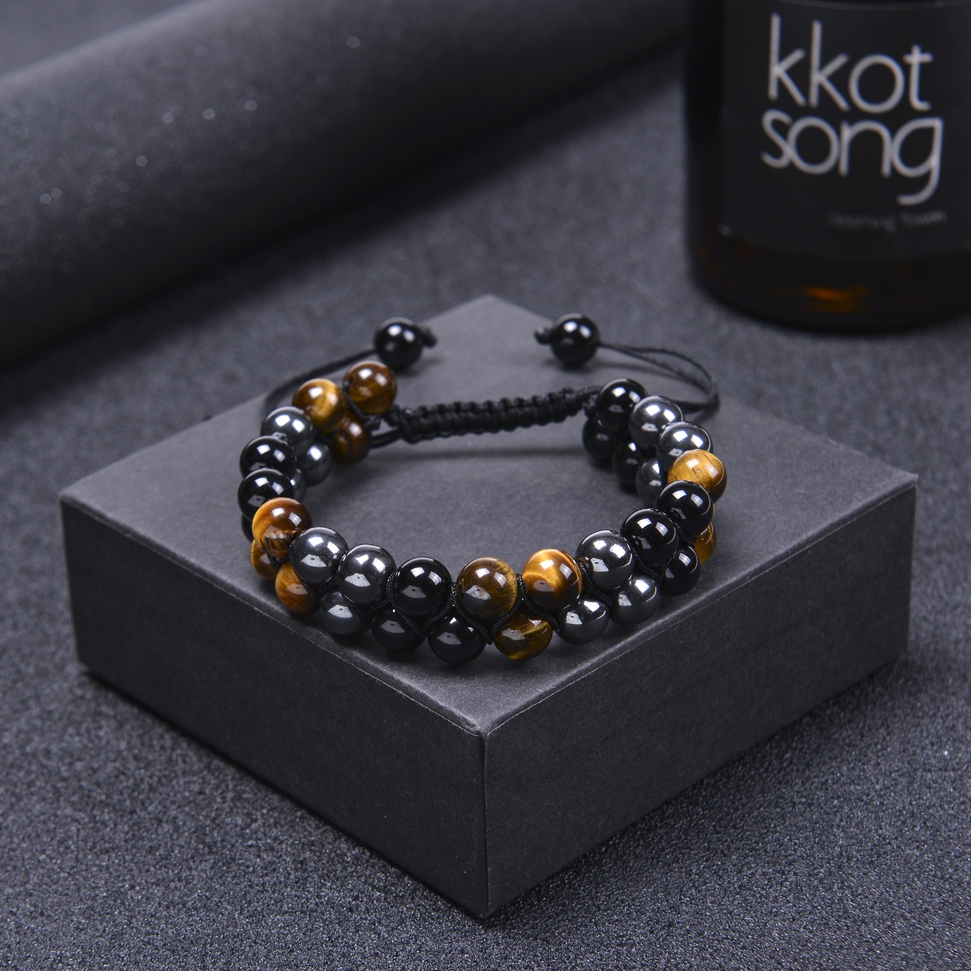 Tiger Eye Agate Black Obsidian Bracelet - Fortune & Karma