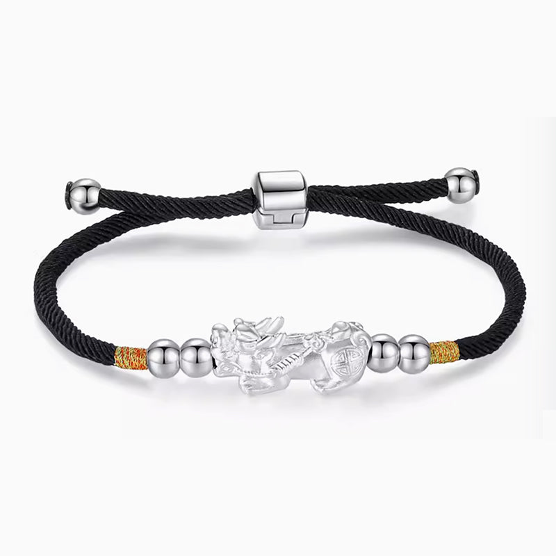 Gold-Plated PiXiu Luck Red String Bracelet - Fortune & Karma