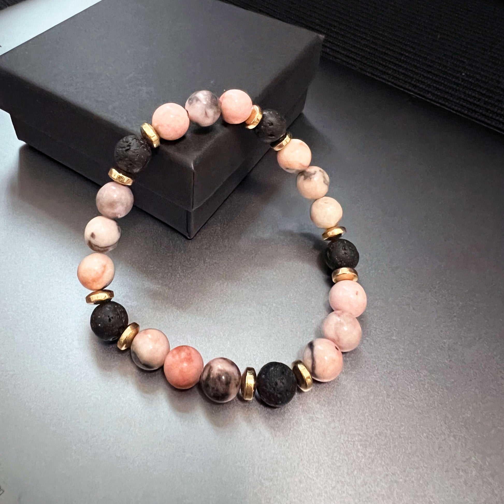 Pink Zebra Jasper Energy Bracelet - Fortune & Karma