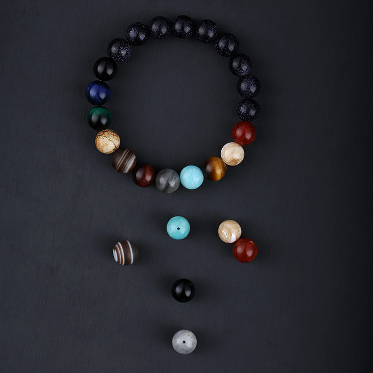8 Planet Gemstone Energy Bracelet - Fortune & Karma