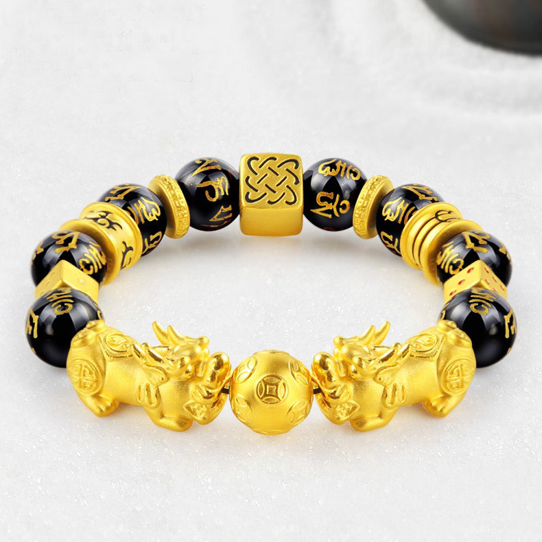 Gold-Plated Double Pixiu Bracelet - Extreme Wealth & Protection - Fortune & Karma