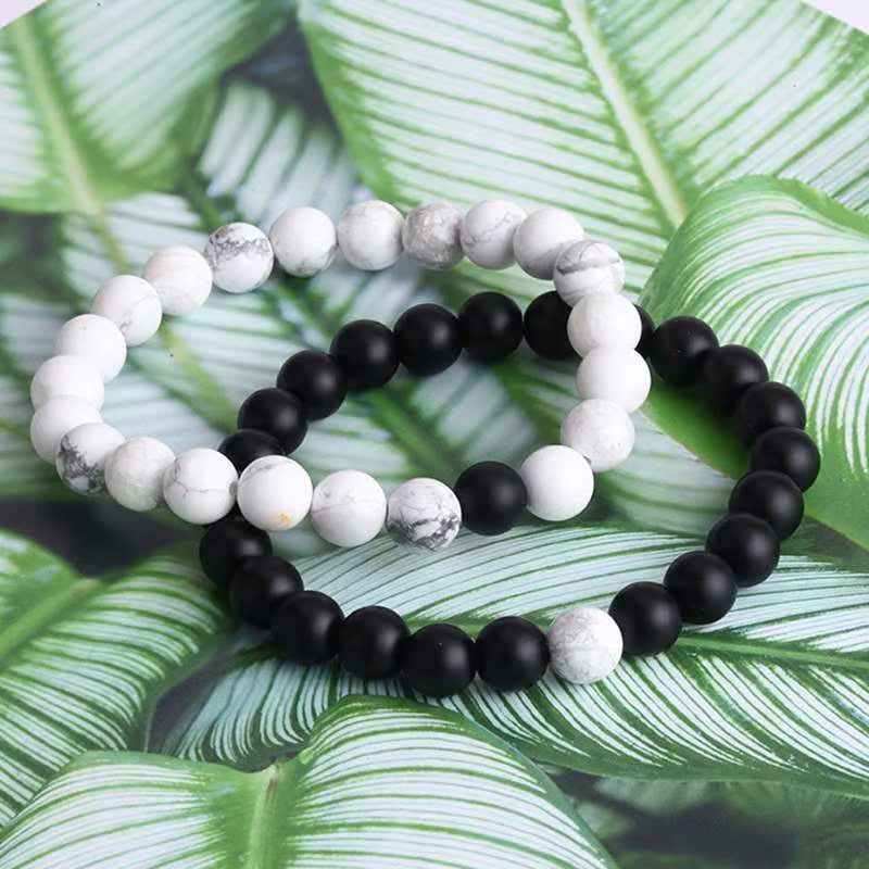 Black & White Distance Bracelets Bundle - For Couples - Fortune & Karma