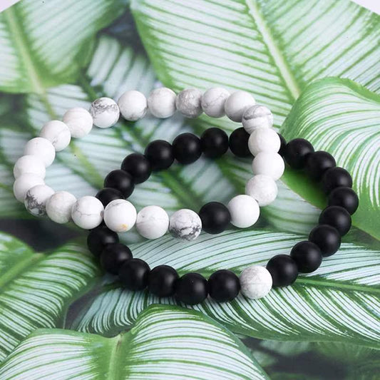 Black & White Distance Bracelets Bundle - For Couples - Fortune & Karma