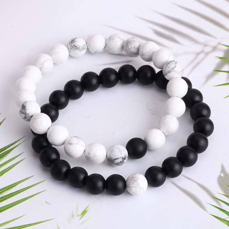 Black & White Distance Bracelets Bundle - For Couples - Fortune & Karma