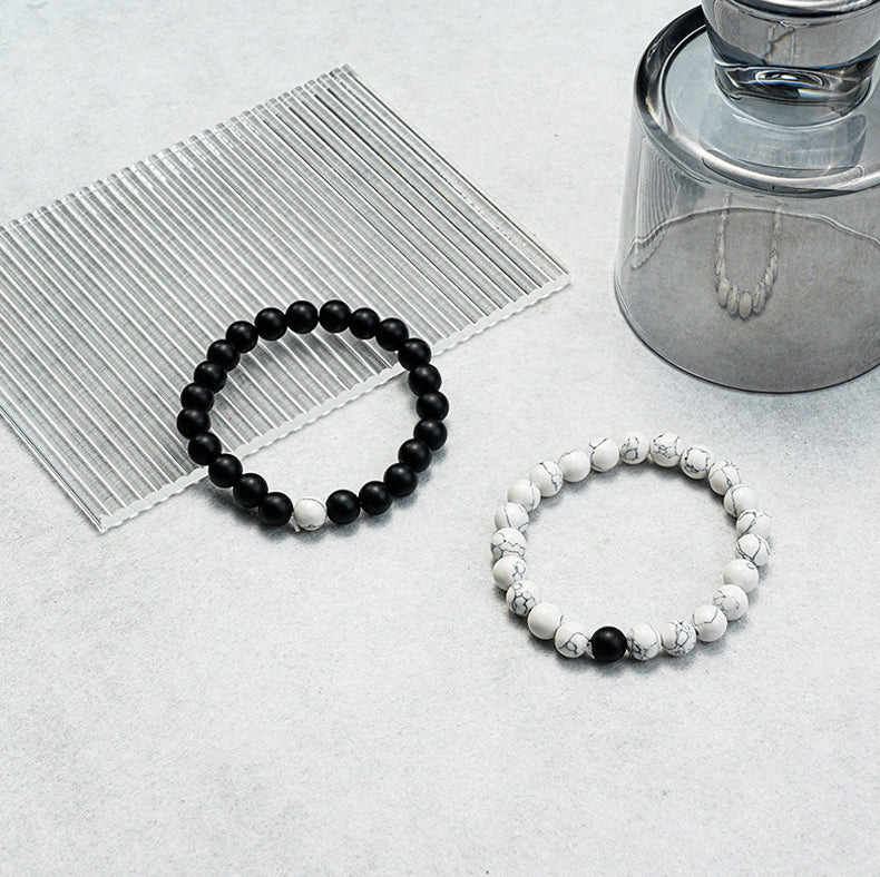 Black & White Distance Bracelets Bundle - For Couples - Fortune & Karma