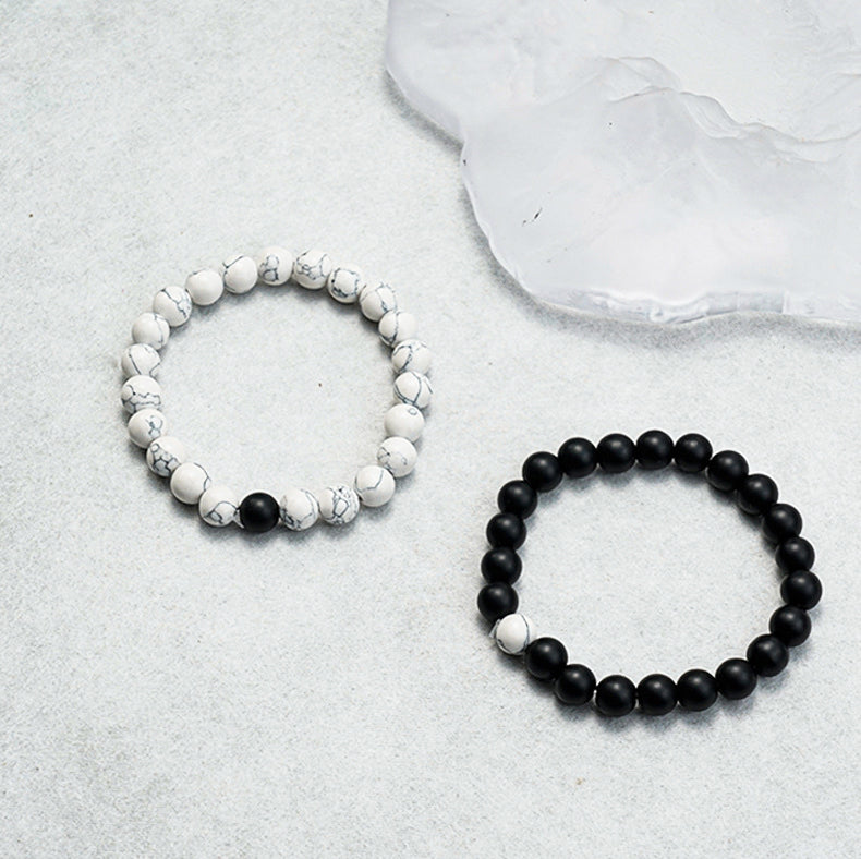 Black & White Distance Bracelets Bundle - For Couples - Fortune & Karma