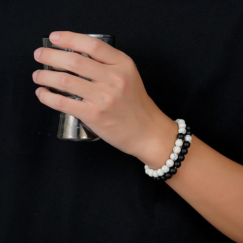 Black & White Distance Bracelets Bundle - For Couples - Fortune & Karma