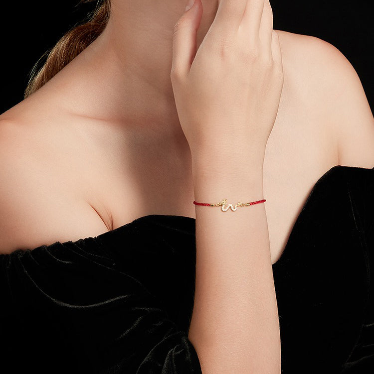 Golden Dragon Luck Red Rope Chain Bracelet - Fortune & Karma