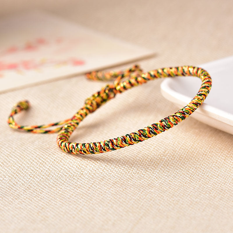 Tibetan Buddhist Knot Lucky Rope Bracelet - Fortune & Karma