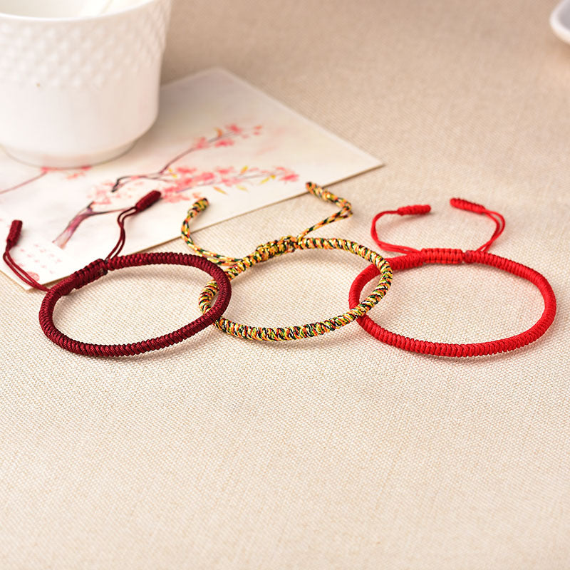 Tibetan Buddhist Knot Lucky Rope Bracelet - Fortune & Karma