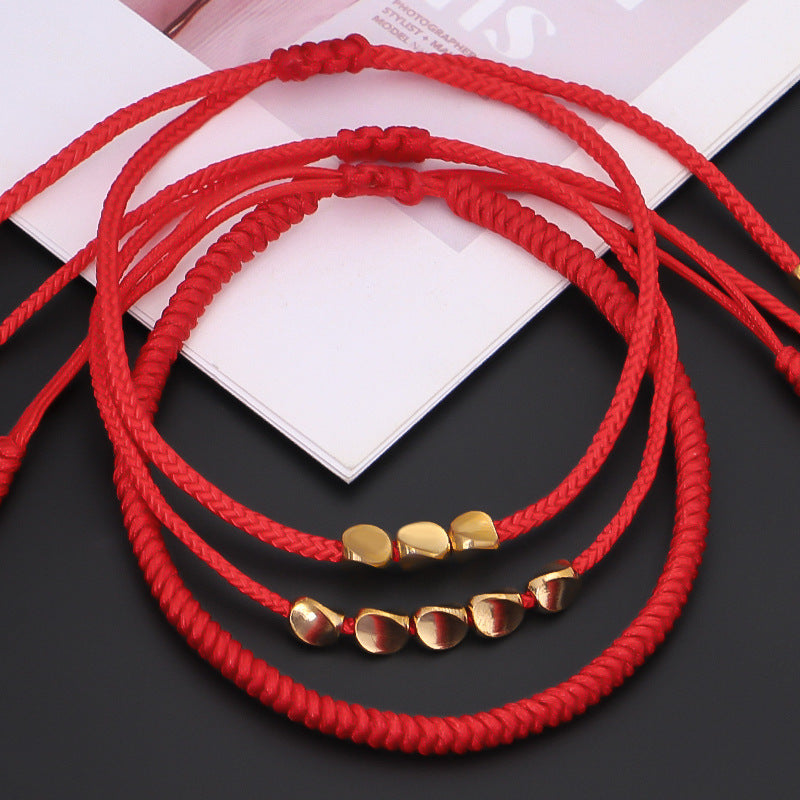 3-Piece Tibetan Copper Beads Healing Protection Luck Bracelet Set - Fortune & Karma