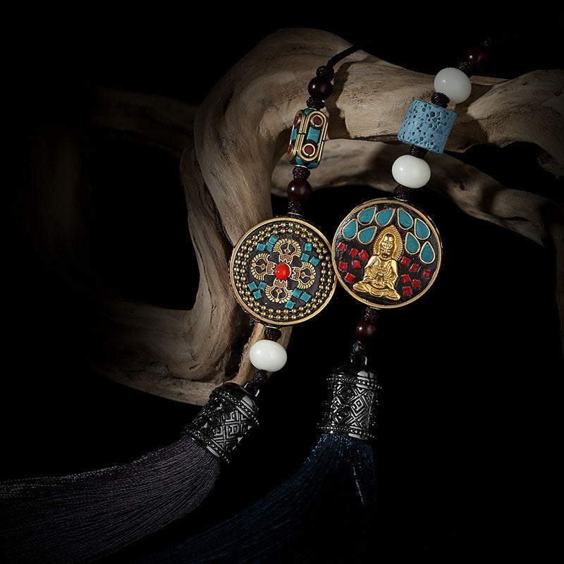 Serenity Tibetan Tassel Buddhist Car Hanging - Fortune & Karma