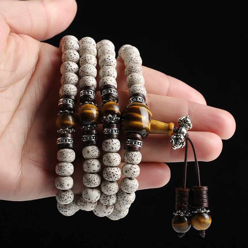 Handmade Tibetan Tiger Eye Bodhi Seed Peace Necklace Bracelet - Fortune & Karma