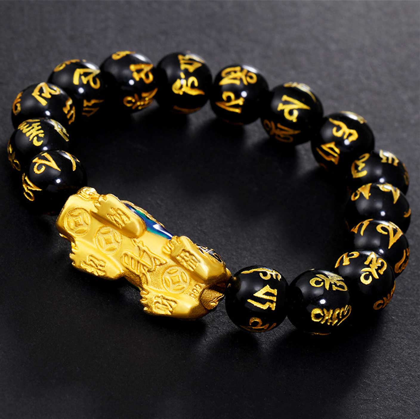 Color-Changing Pixiu Obsidian Wealth Bracelet - Fortune & Karma