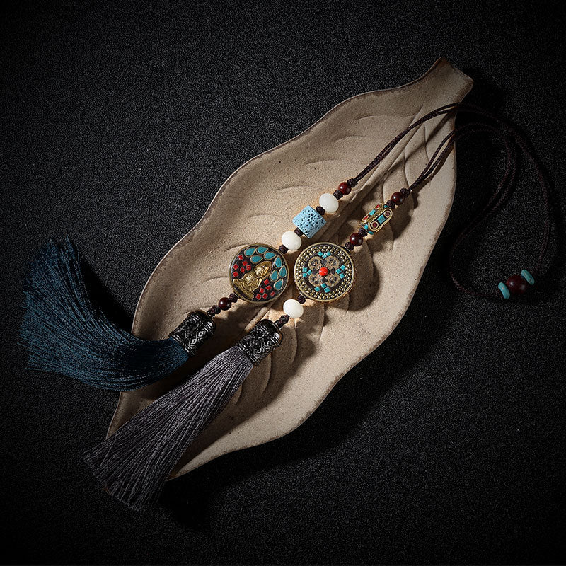 Serenity Tibetan Tassel Buddhist Car Hanging - Fortune & Karma