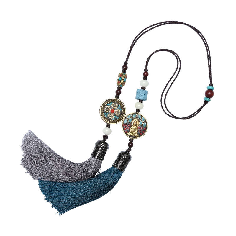Serenity Tibetan Tassel Buddhist Car Hanging - Fortune & Karma