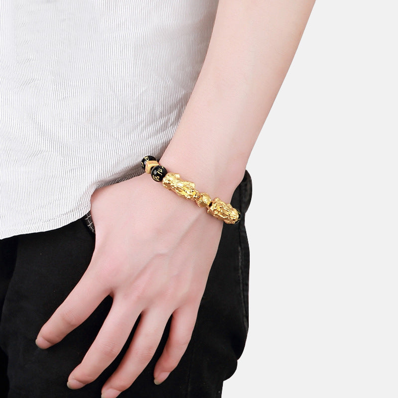 Gold-Plated Double Pixiu Bracelet - Extreme Wealth & Protection - Fortune & Karma