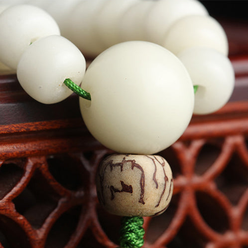 White Jade Bodhi Lotus Mala Harmony Necklace Bracelet - Fortune & Karma