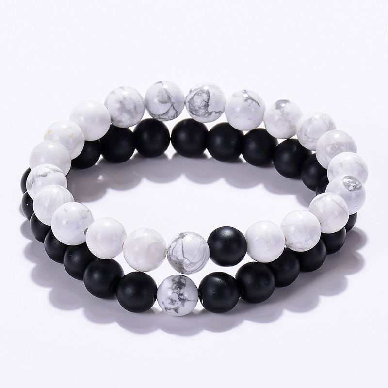 Black & White Distance Bracelets Bundle - For Couples - Fortune & Karma