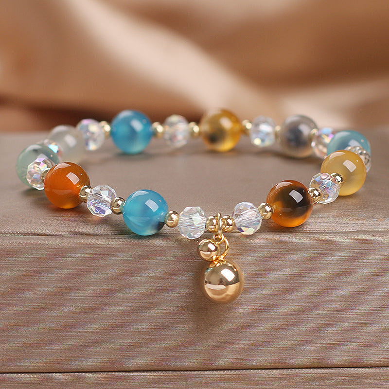 Candy Agate Healing Harmony Bead Charm Bracelet - Fortune & Karma
