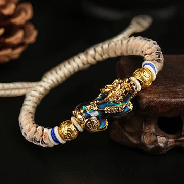 Feng Shui PiXiu Color Change Copper Coin Beads Wealth String Bracelet - Fortune & Karma
