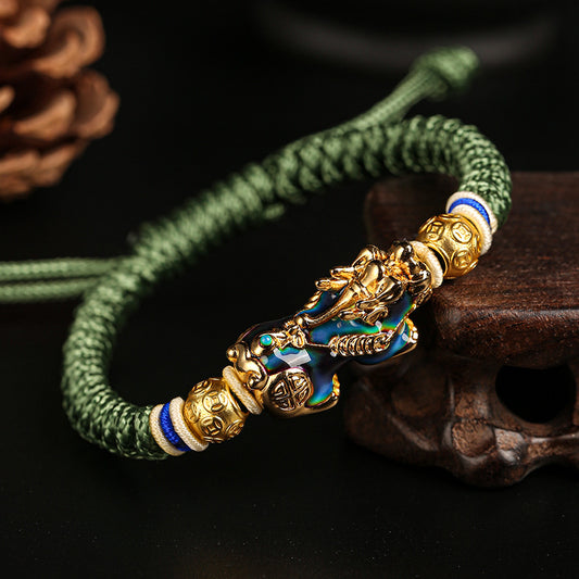 Feng Shui PiXiu Color Change Copper Coin Beads Wealth String Bracelet - Fortune & Karma