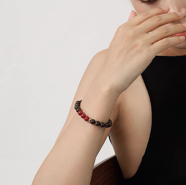Fortune & Karma Agarwood & Cinnabar Peace Bracelet