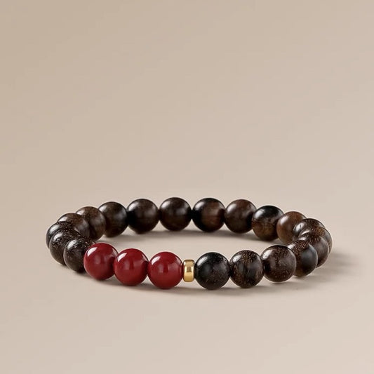 Fortune & Karma Agarwood & Cinnabar Peace Bracelet
