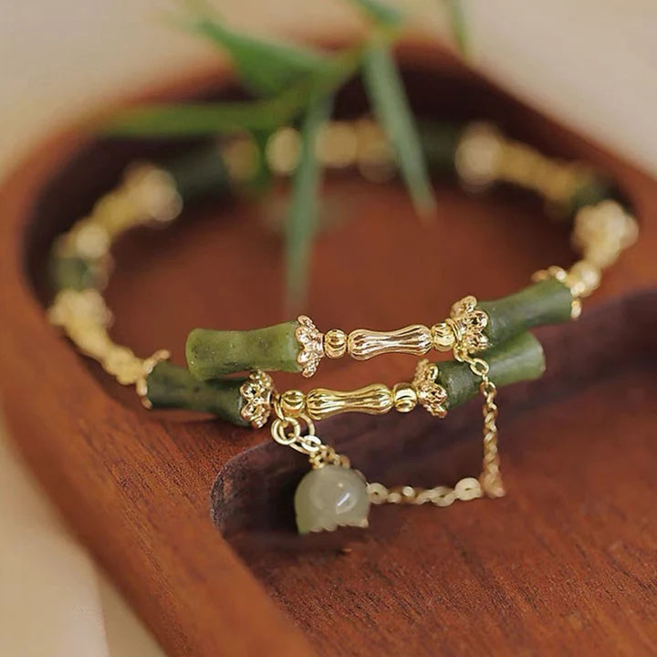 Bamboo Jade Pattern Luck Bracelet Bangle - Fortune & Karma