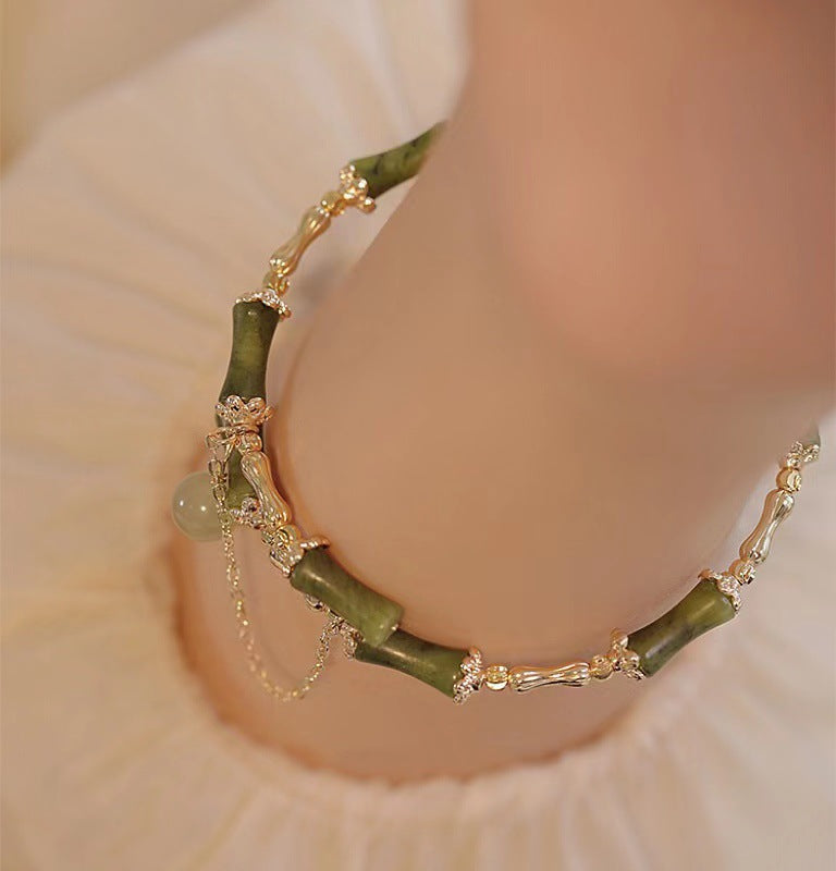 Bamboo Jade Pattern Luck Bracelet Bangle - Fortune & Karma