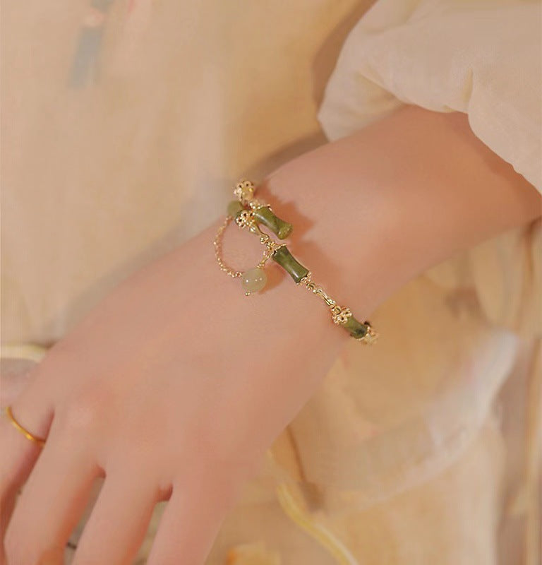 Bamboo Jade Pattern Luck Bracelet Bangle - Fortune & Karma