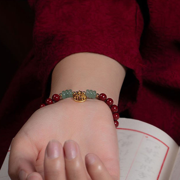 Cinnabar Green Aventurine Luck Blessing Bracelet
