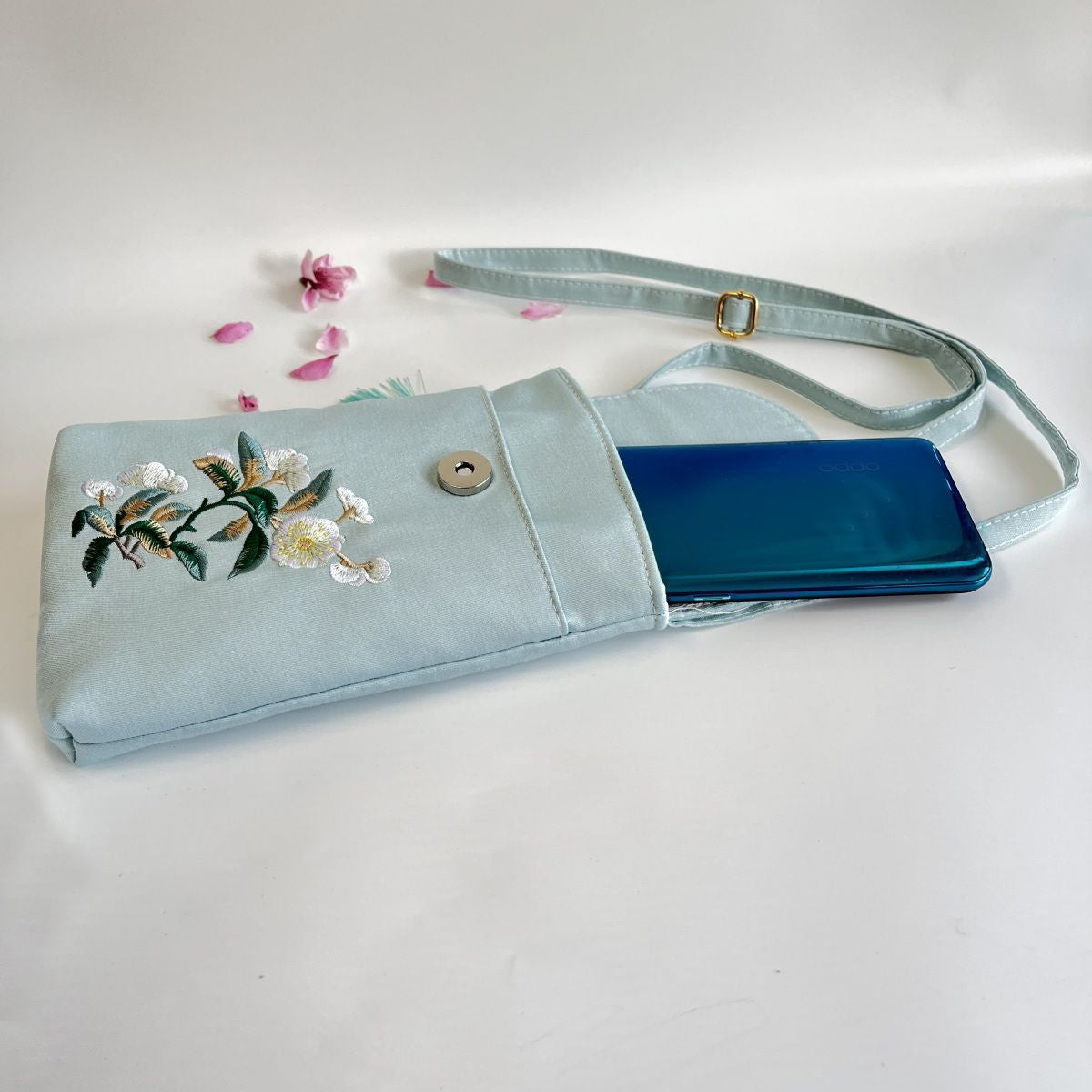 Fortune & Karma Embroidered Tassel Crossbody Phone Bag