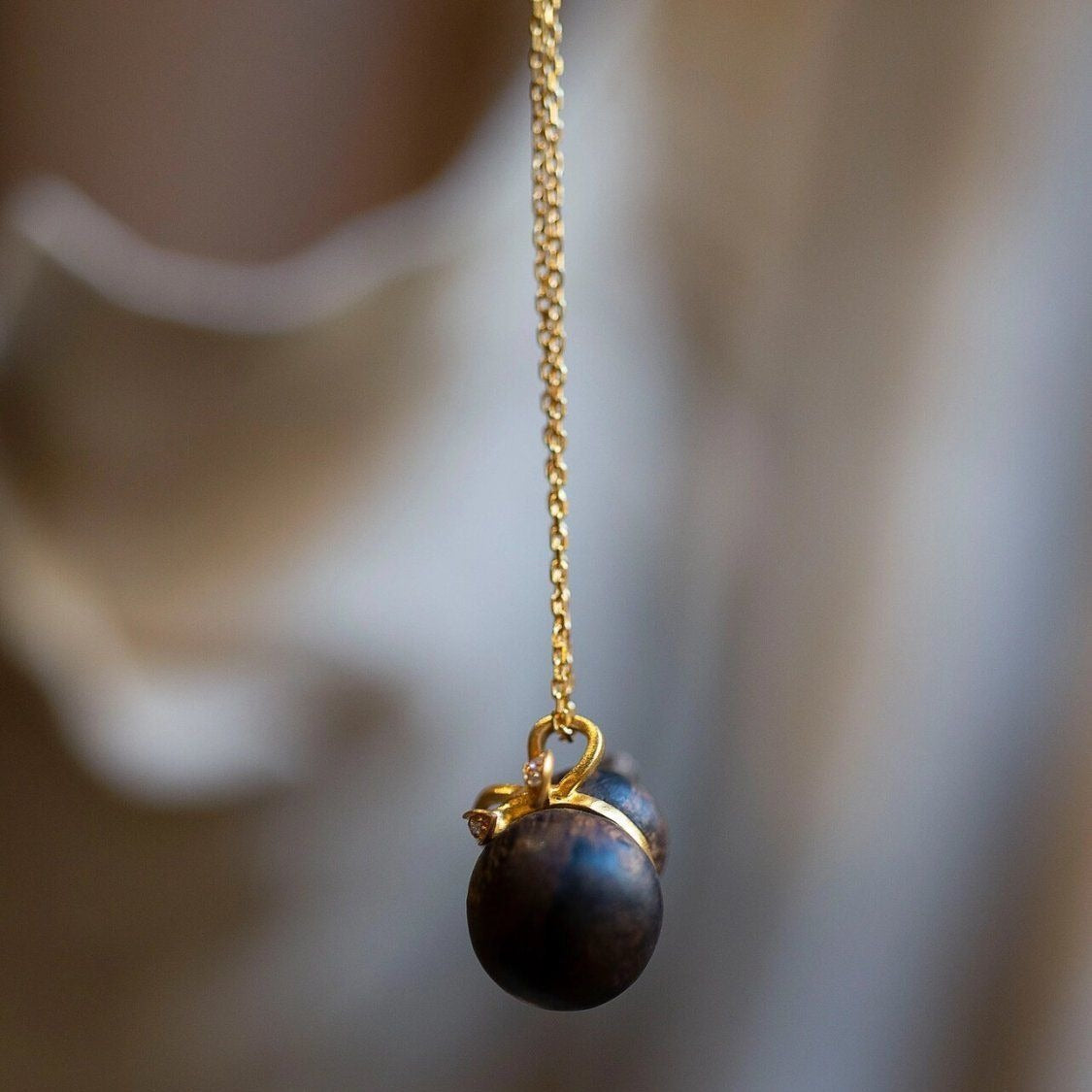 Fortune & Karma Ethnic Agarwood Gourd Pendant Necklace