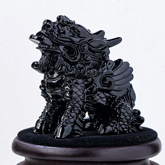 Fortune & Karma Feng Shui Obsidian Lucky Kirin Ornament