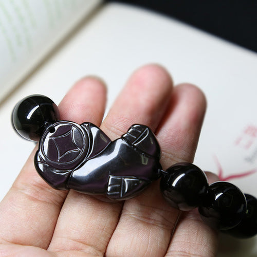 FengShui PiXiu Obsidian Wealth Bracelet - Fortune & Karma