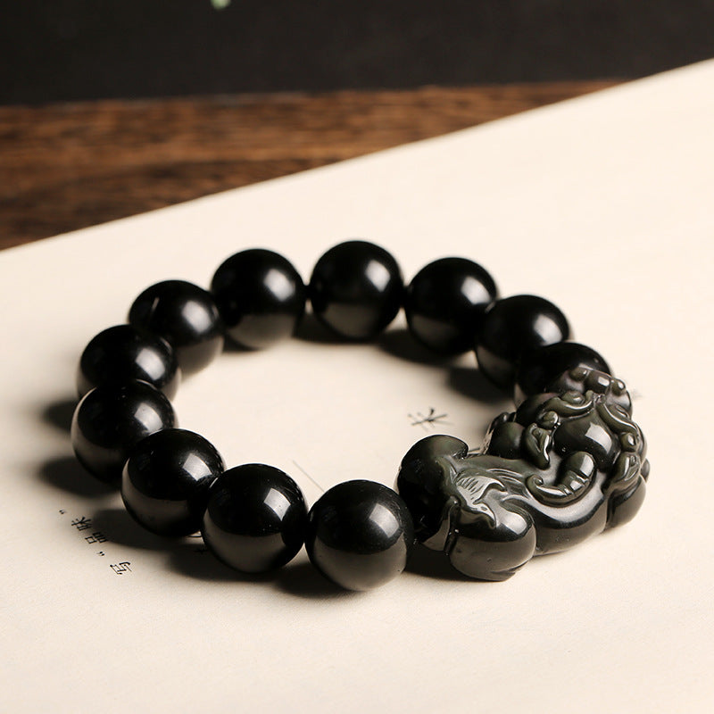 FengShui PiXiu Obsidian Wealth Bracelet - Fortune & Karma