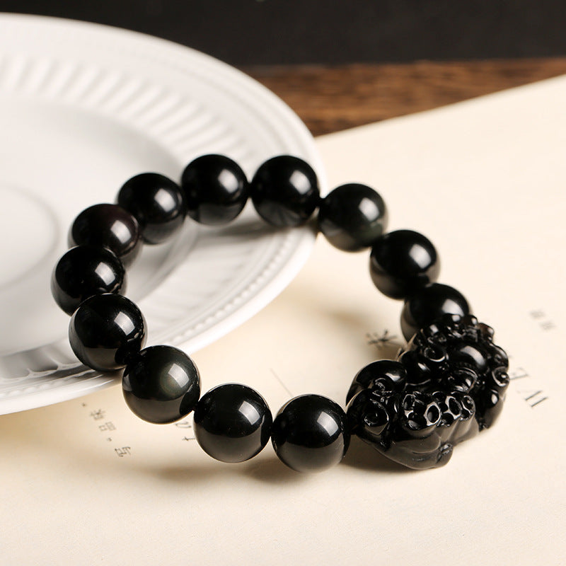 FengShui PiXiu Obsidian Wealth Bracelet - Fortune & Karma