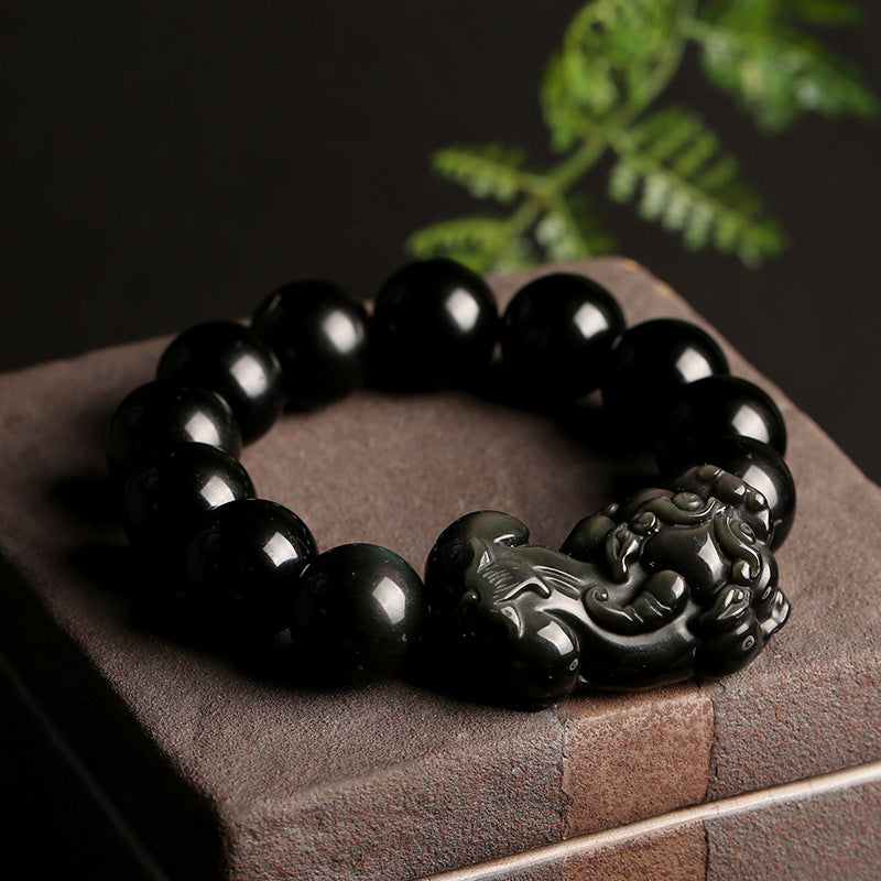 FengShui PiXiu Obsidian Wealth Bracelet - Fortune & Karma