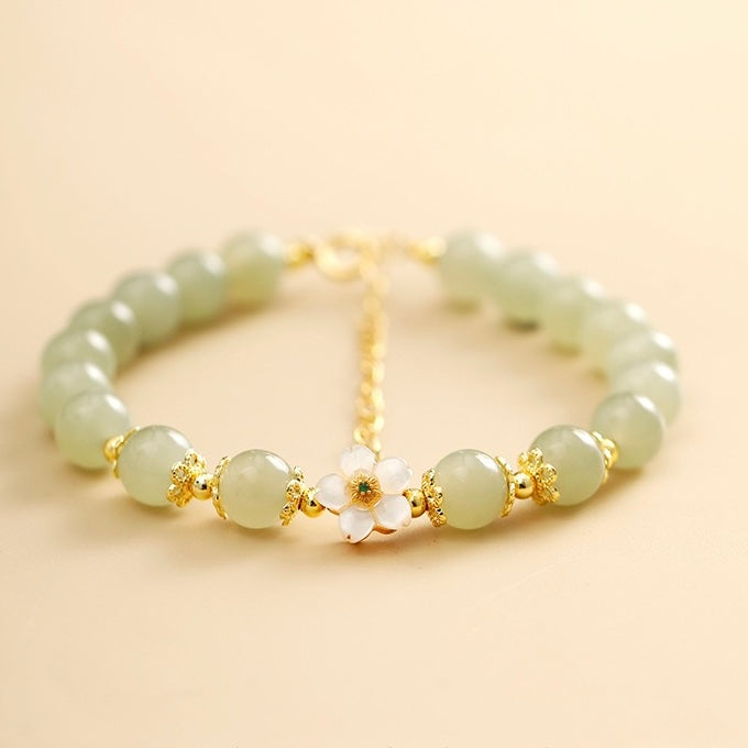 Hetian Jade Peach Blossom Love Bracelet