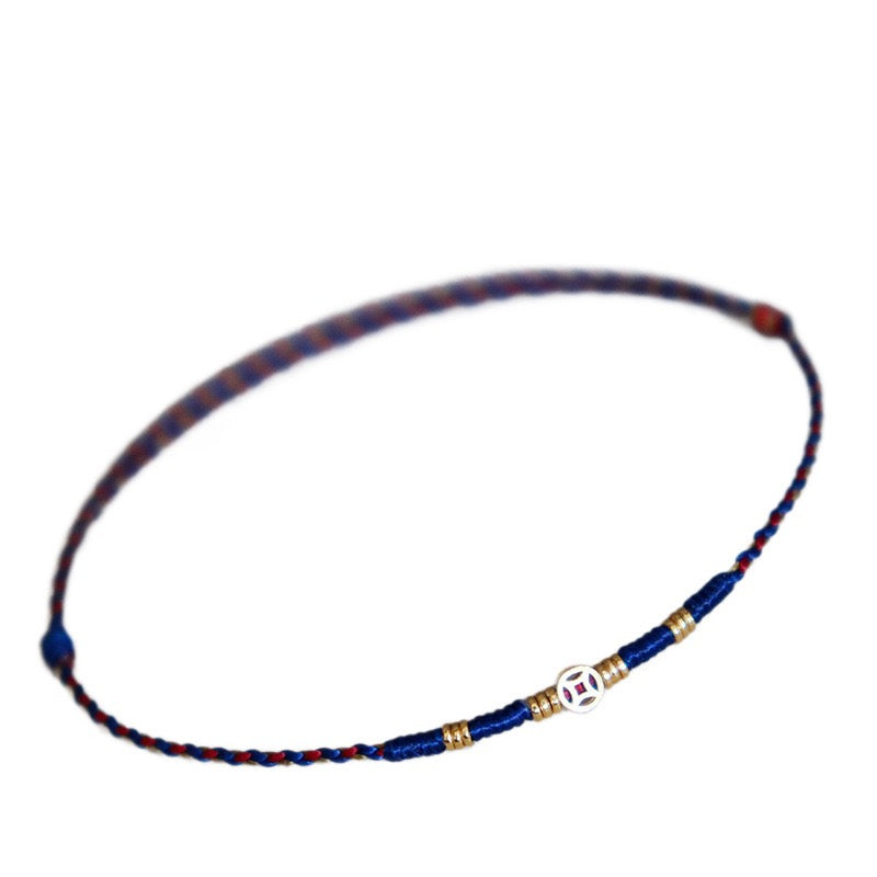 Lucky Coin Braided Cord Bracelet