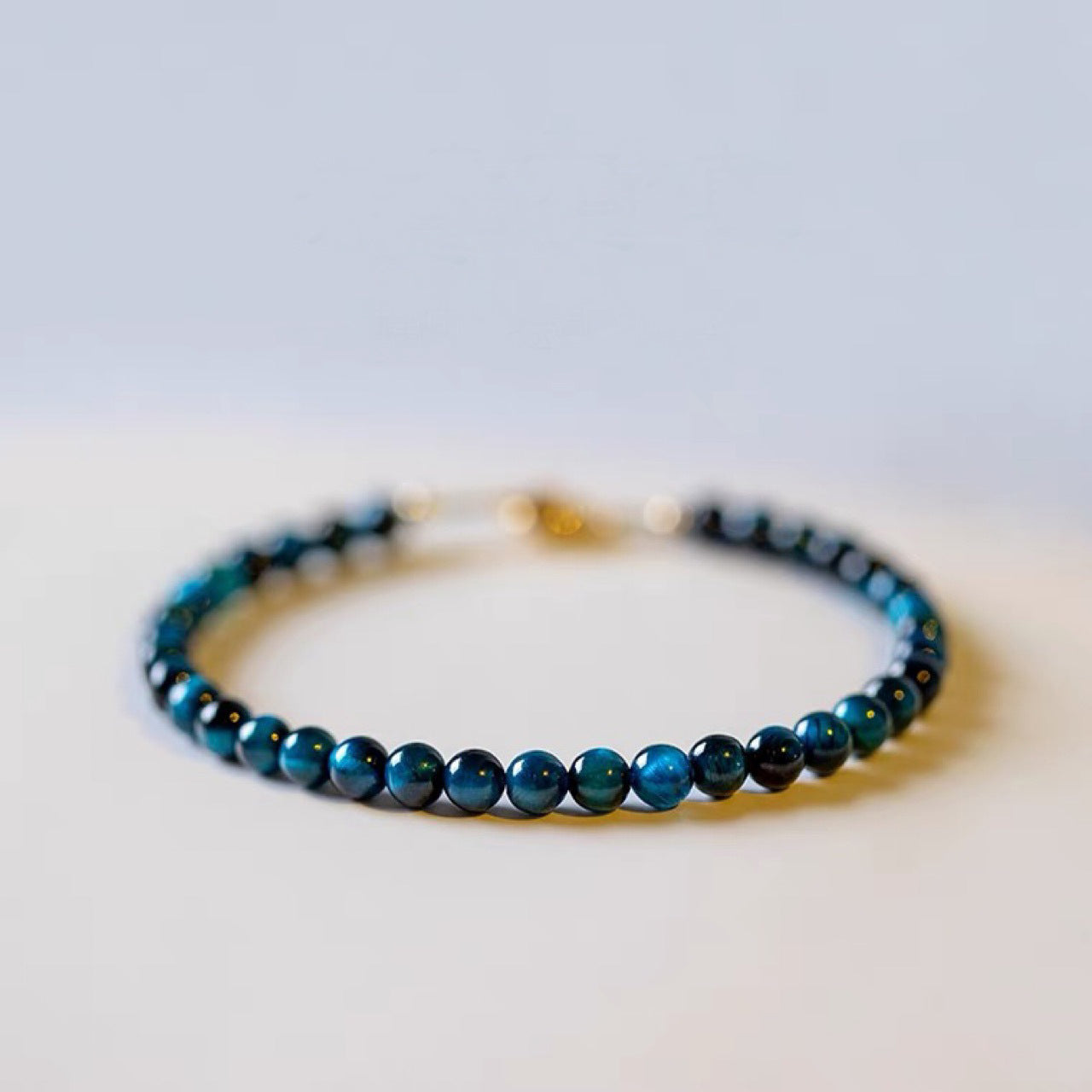Natural Blue Tiger Eye Stone Protection Chain Bracelet - Fortune & Karma