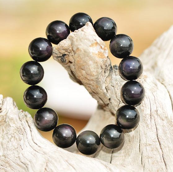 Natural Green Eye Obsidian Wealth Bracelet